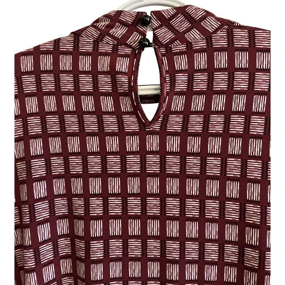 CATO  Womens 22/24W 1970s Style Long Sleeve Tunic Red and White Checkered - Picture 6 of 12